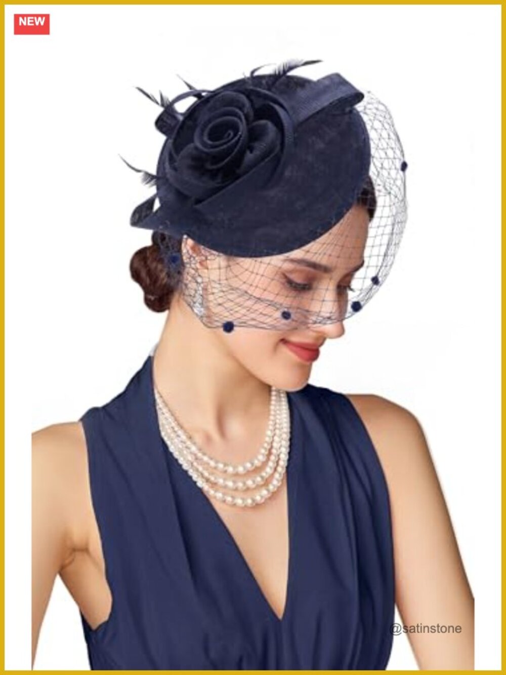 Women's Sinamay Feather Veil Fascinator Derby Hat One Size